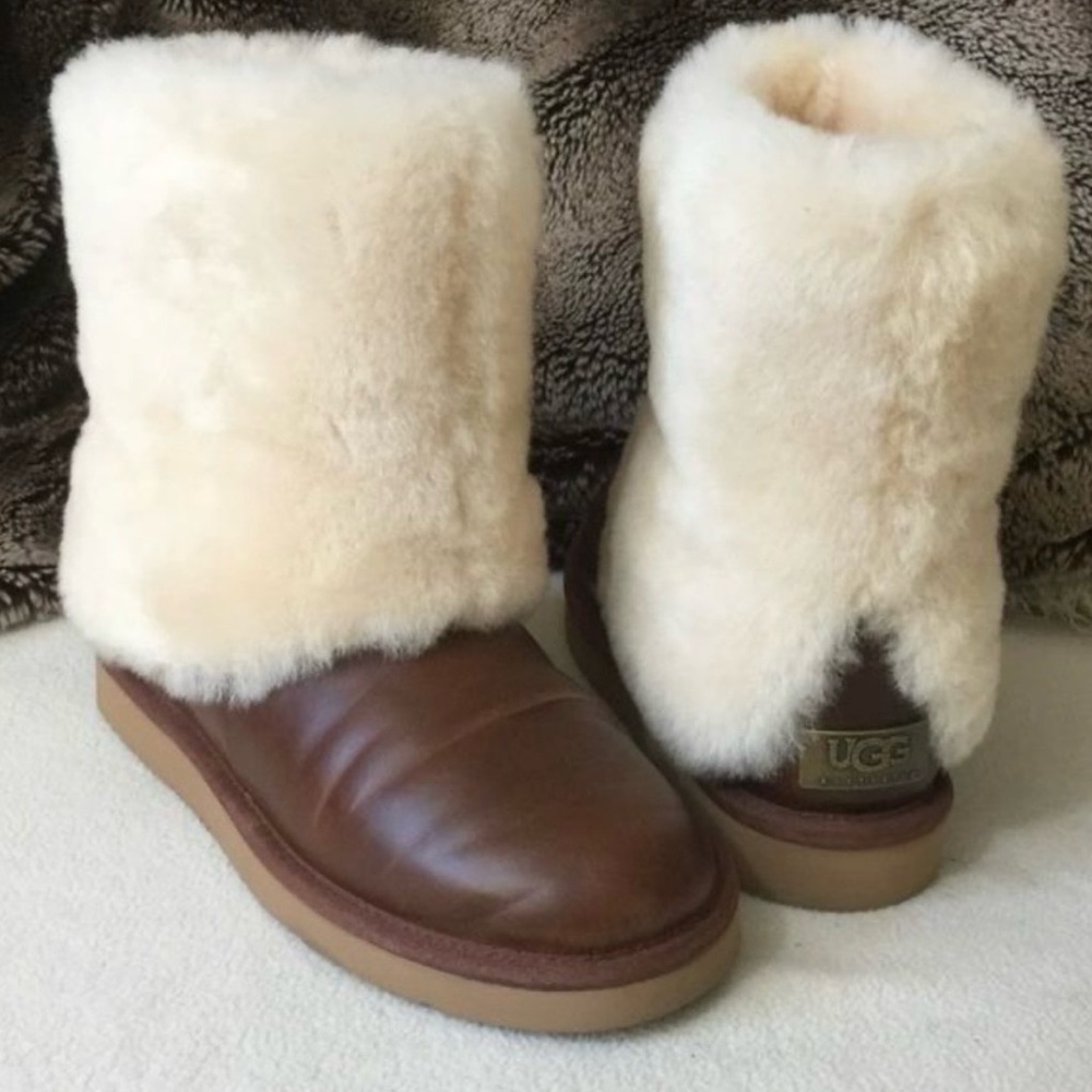 UGG Maylin Chestnut Leather Women's Chestnut Shearling Boots